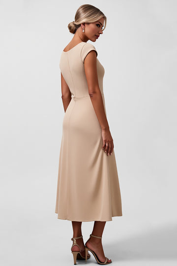 Champagne A Line Mother of the Bride Dress with Ruffles